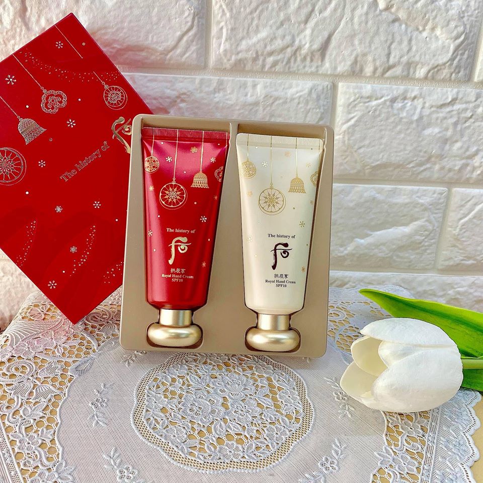 Set Kem dưỡng da tay dưỡng trắng, mềm, chống nhăn whoo – Royal Hand Cream SPF10
